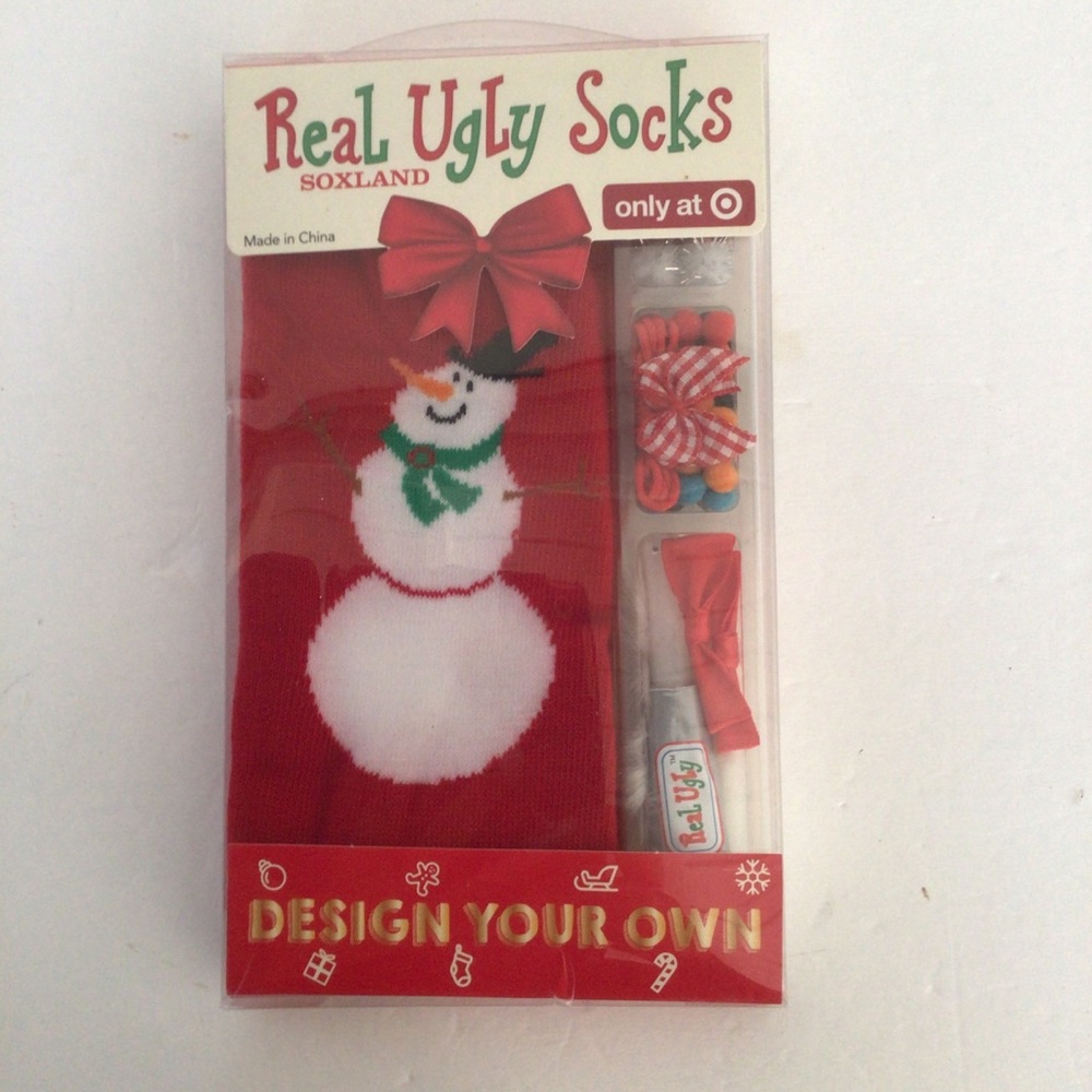 SOXLAND REAL UGLY DESIGN YOUR OWN CHRISTMAS SOCKS NWT